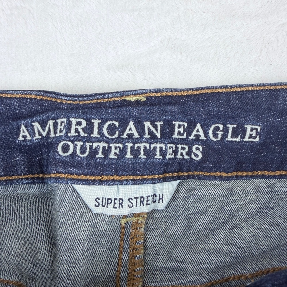 American Eagle Denim Shorts Dark Wash Shortie Size 14 - Picture 3 of 6